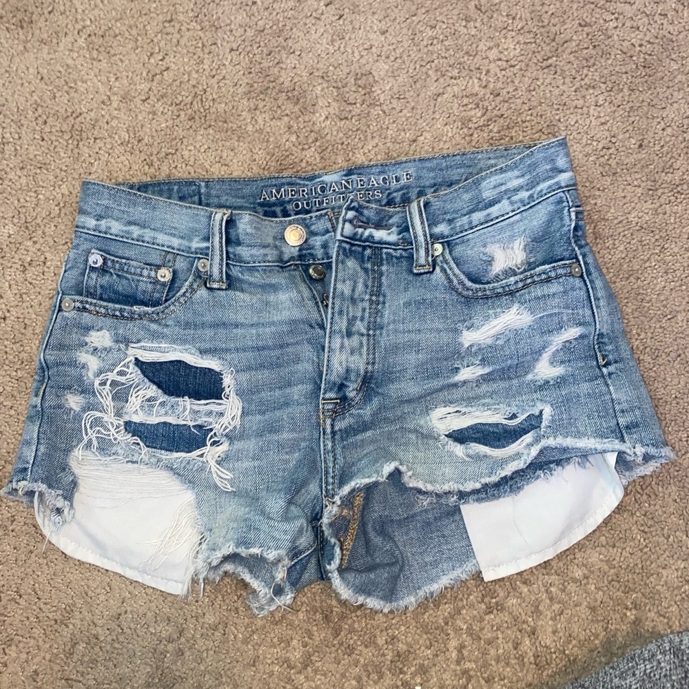 american eagle light was ripped shorts